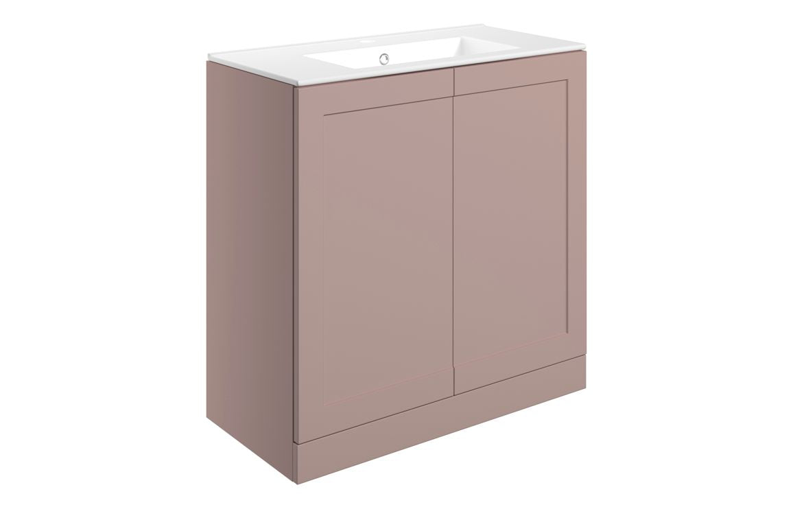 Amaya 815mm Floor Standing 2 Door Basin Unit &amp; Basin - Matt Peony