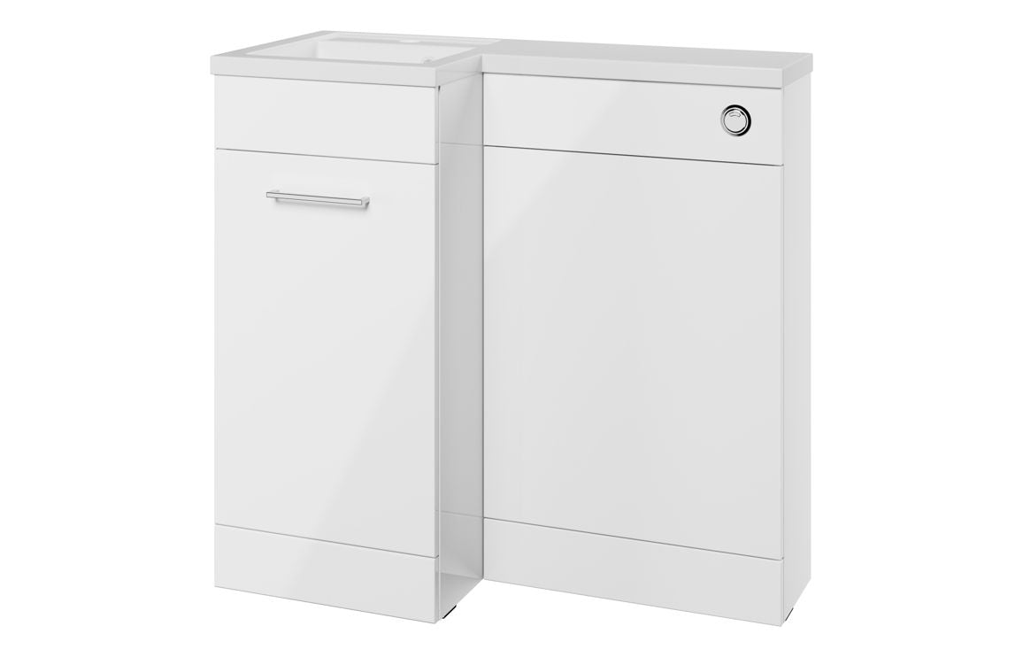 Elowen 900mm Furniture &amp; BTW WC Pack - White Gloss (LH)
