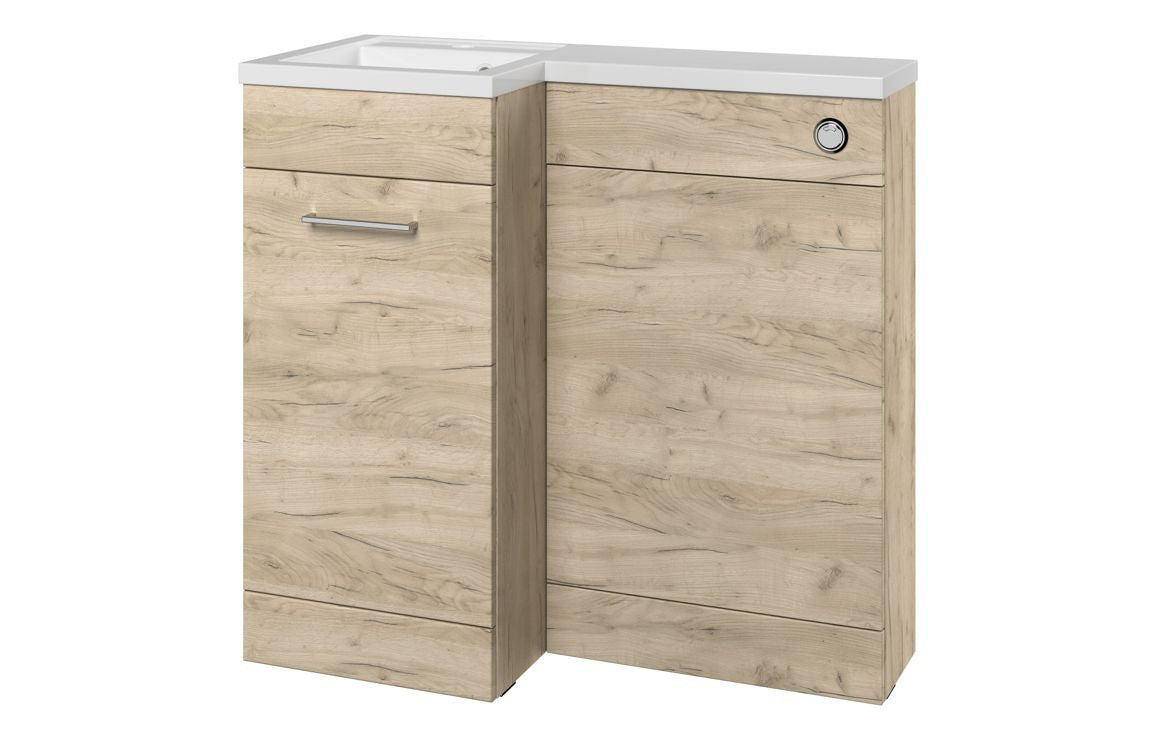 Elowen 900mm Furniture &amp; BTW WC Pack - Oak (LH)