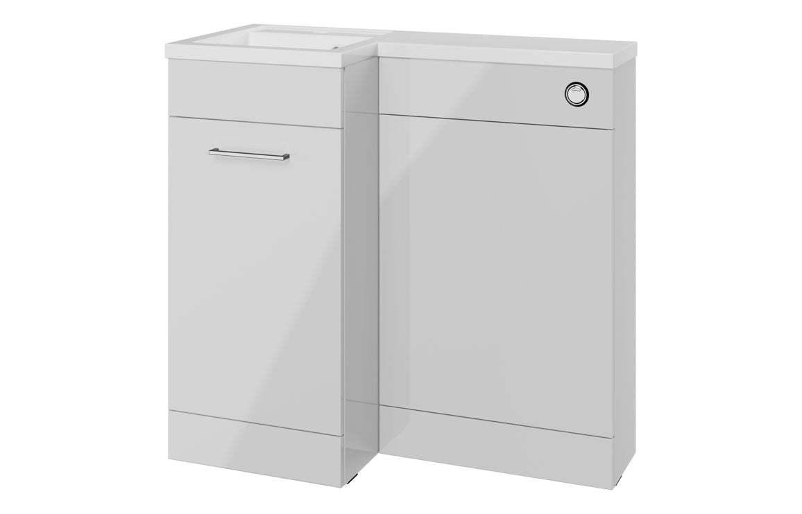 Elowen 900mm Furniture &amp; BTW WC Pack - Grey Gloss (LH)