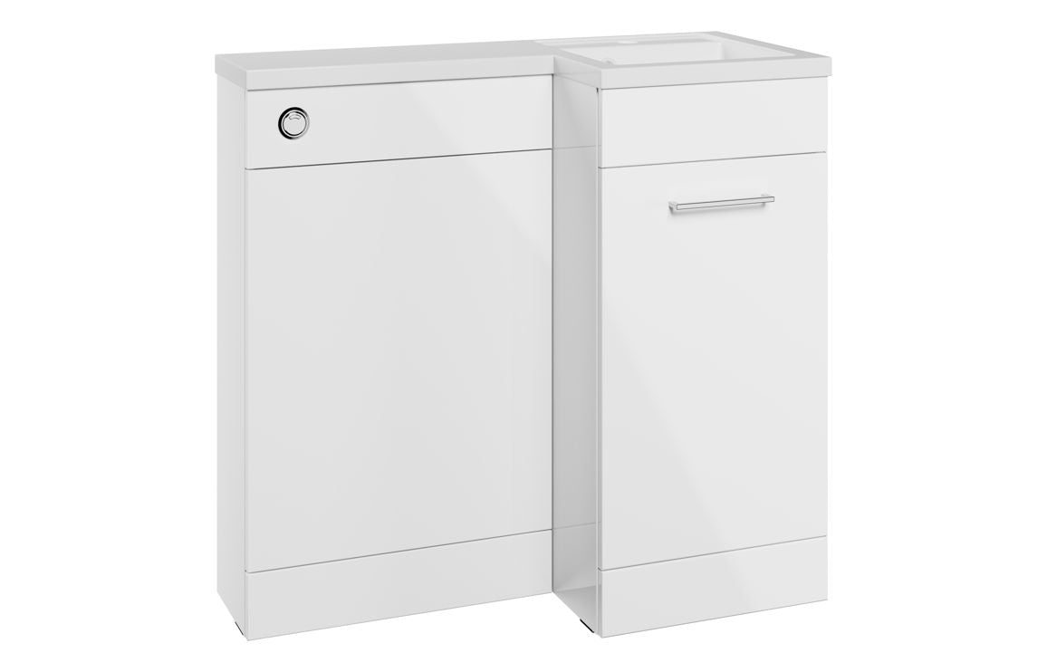 Elowen 900mm Furniture &amp; BTW WC Pack - White Gloss (RH)