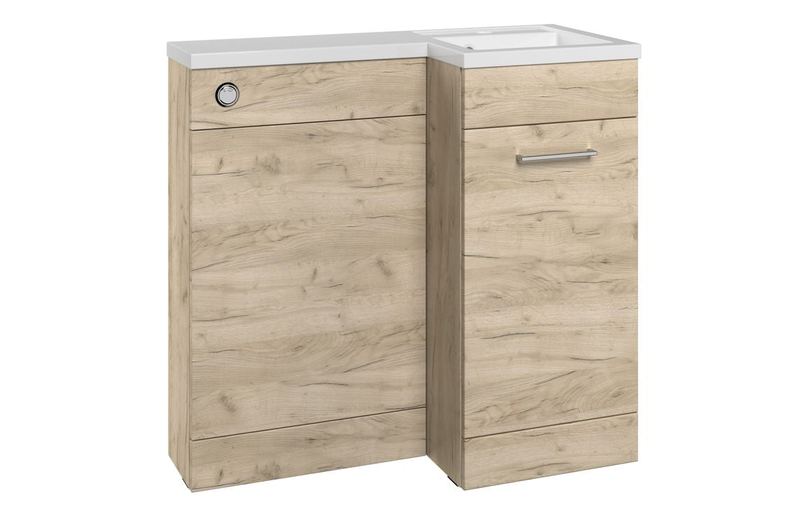 Elowen 900mm Furniture &amp; BTW WC Pack - Oak (RH)