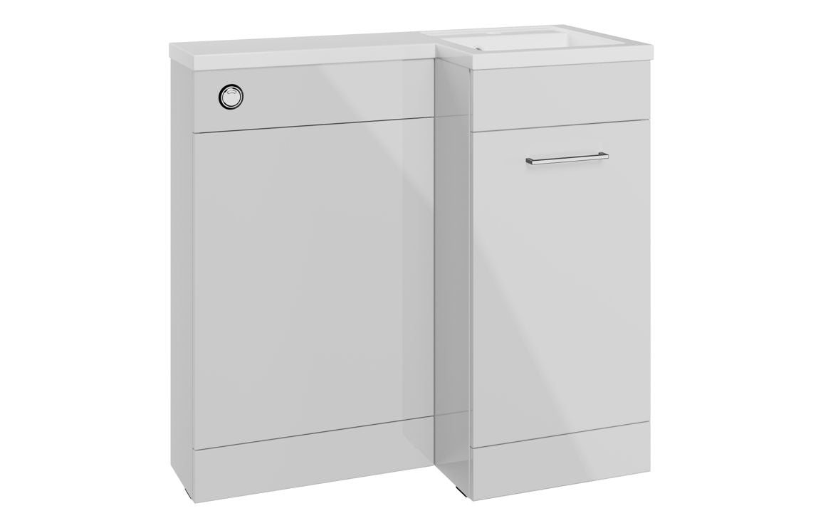 Elowen 900mm Furniture &amp; BTW WC Pack - Grey Gloss (RH)