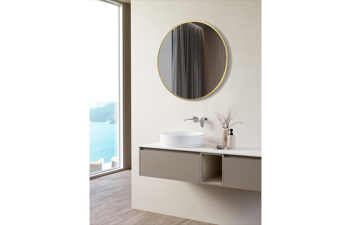 Buttermere 500mm Round Mirror - Brushed Brass