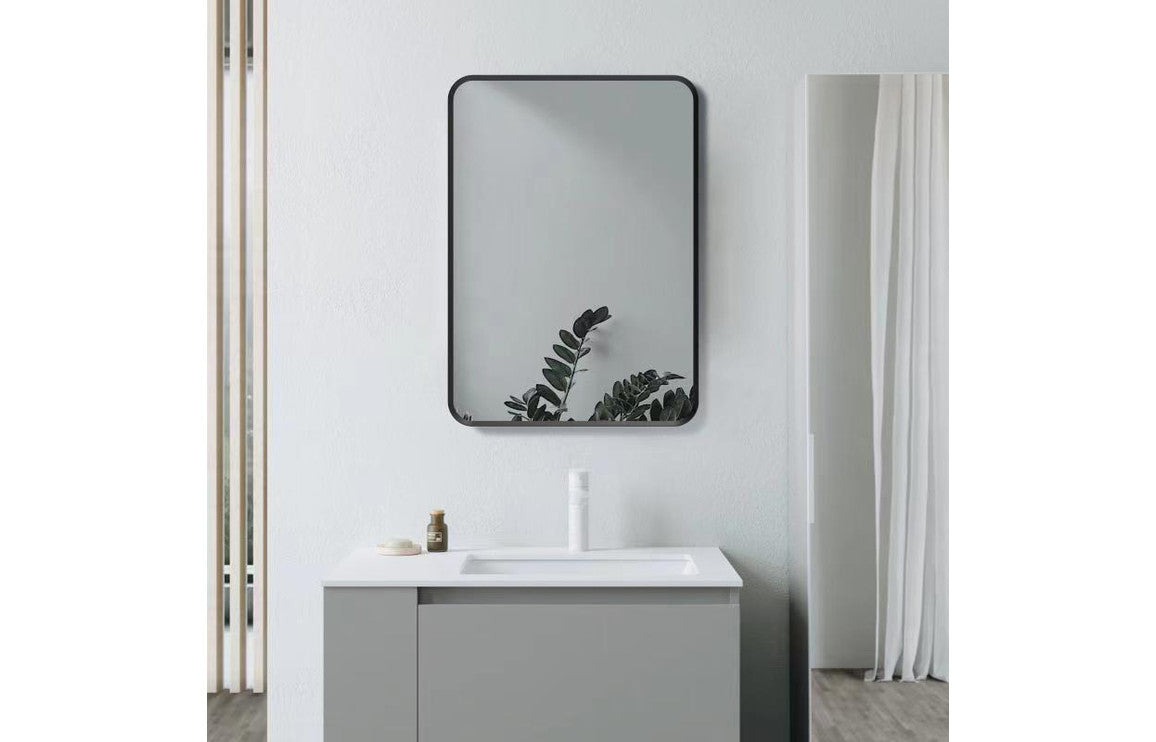 Buttermere 600x800mm Rectangle Mirror - Matt Black