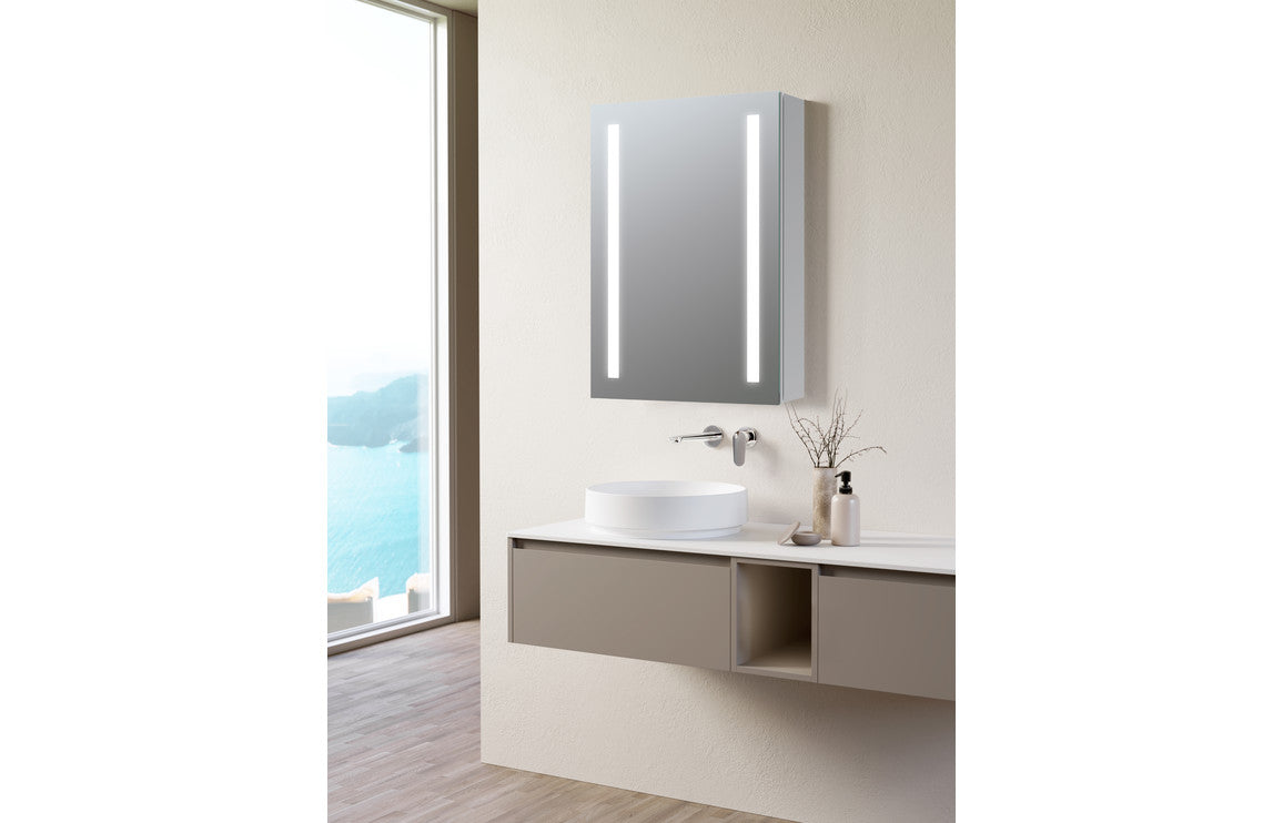 Huron 500mm 1 Door Front-Lit LED Mirror Cabinet