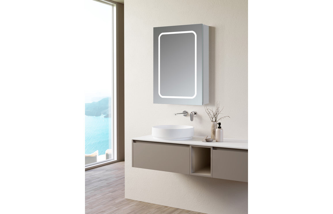 Caspian 500mm 1 Door Front-Lit LED Mirror Cabinet