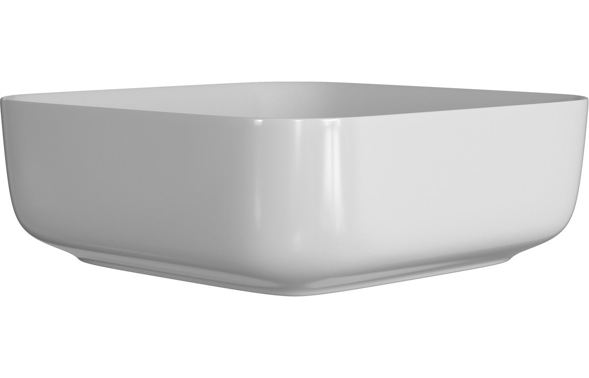 Chari 400mm Ceramic Square Washbowl &amp; Waste - Matt White