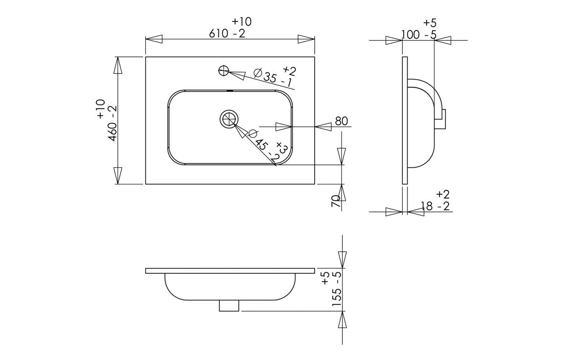 Alisha 610mm Wall Hung 2 Drawer Basin Unit &amp; Basin - Matt White