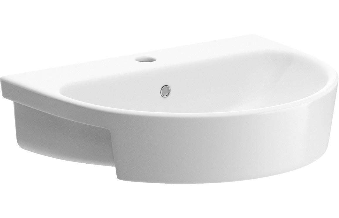 Sangha 555x435mm 1TH Semi Recessed Basin