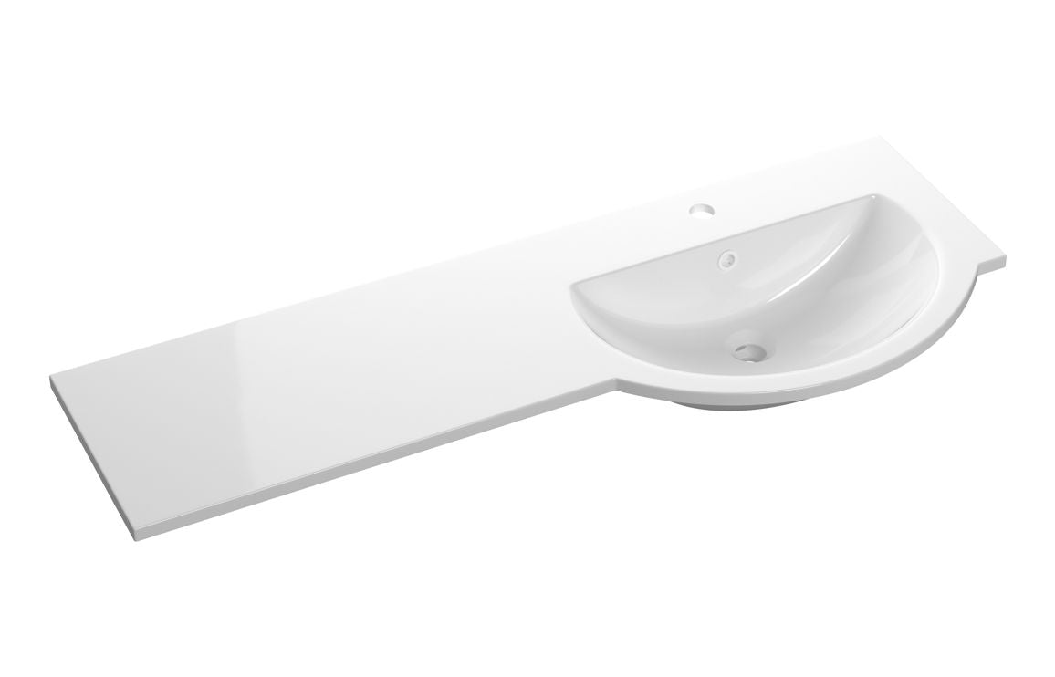 1244mm Standard Round One-Piece Basin &amp; Overflow Ring - Right Hand