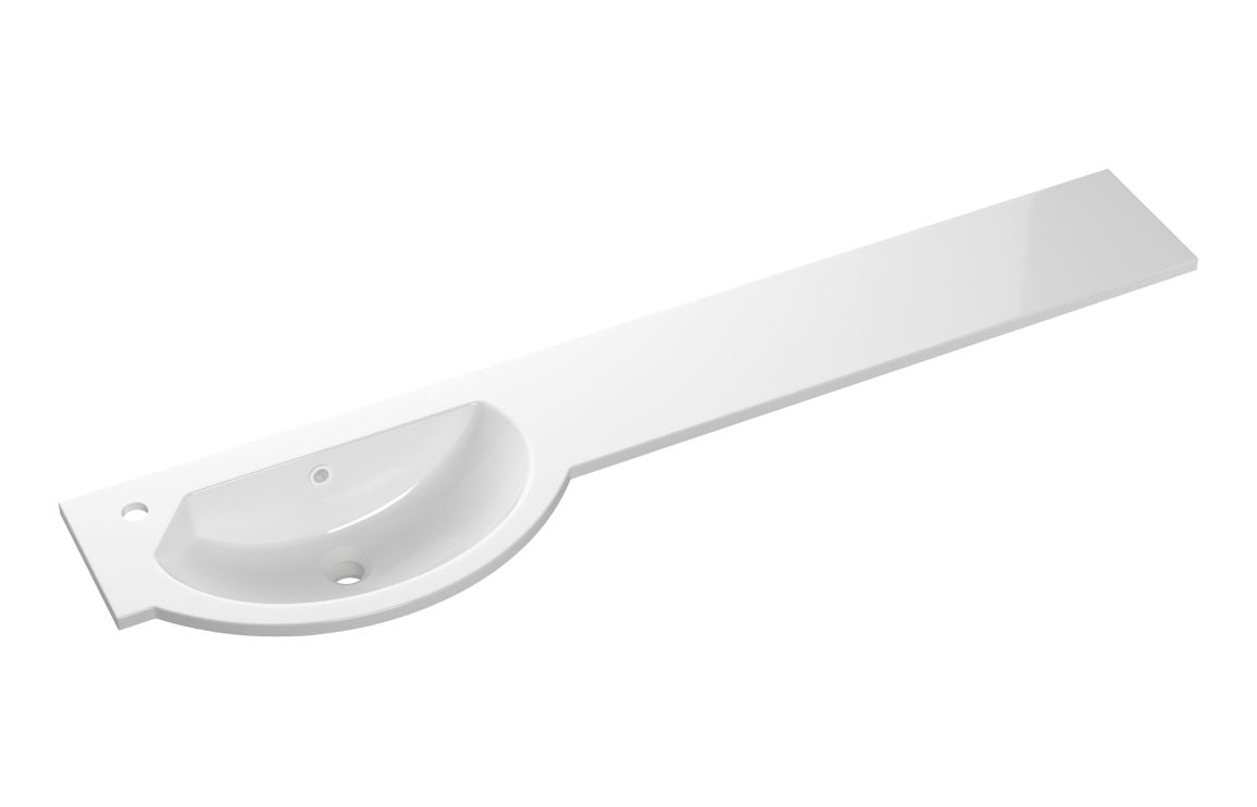 1544mm Slim Round One-Piece Basin &amp; Overflow Ring - Left Hand
