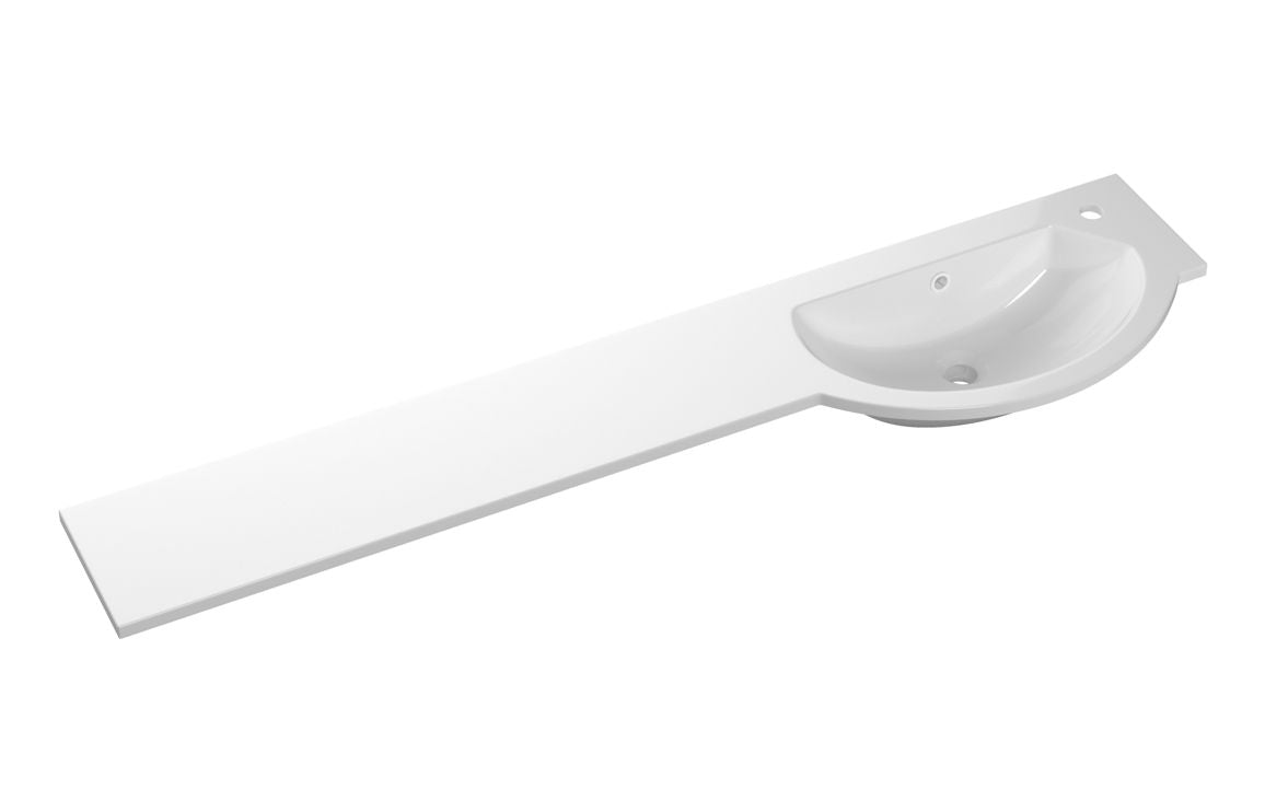 1544mm Slim Round One-Piece Basin &amp; Overflow Ring - Right Hand