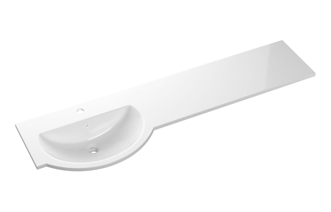 1544mm Standard Round One-Piece Basin &amp; Overflow Ring - Left Hand