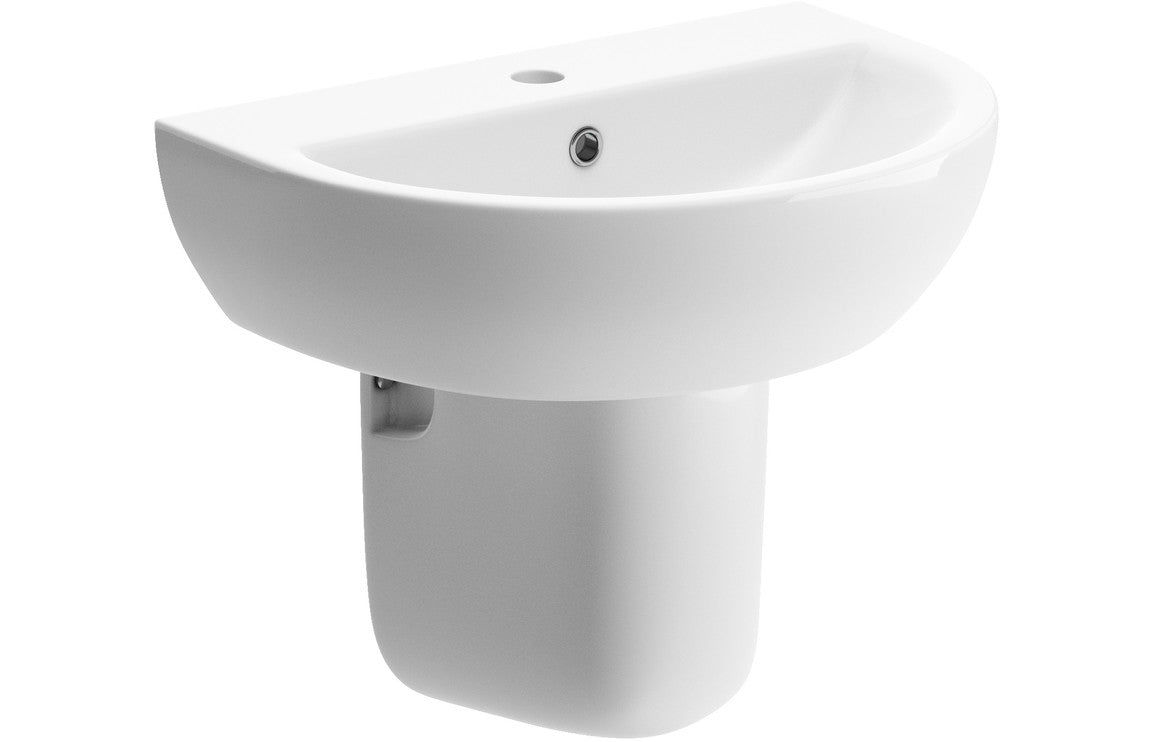 Bayoke 550x400mm 1TH Basin &amp; Semi Pedestal