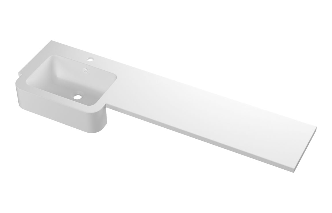 1542mm Standard Square One-Piece Basin &amp; Overflow Ring - Left Hand