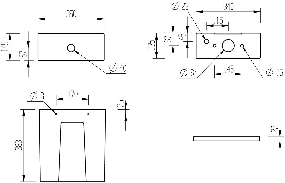 Adour Rimless Short Projection Close Coupled Open Back WC &amp; Soft Close Seat