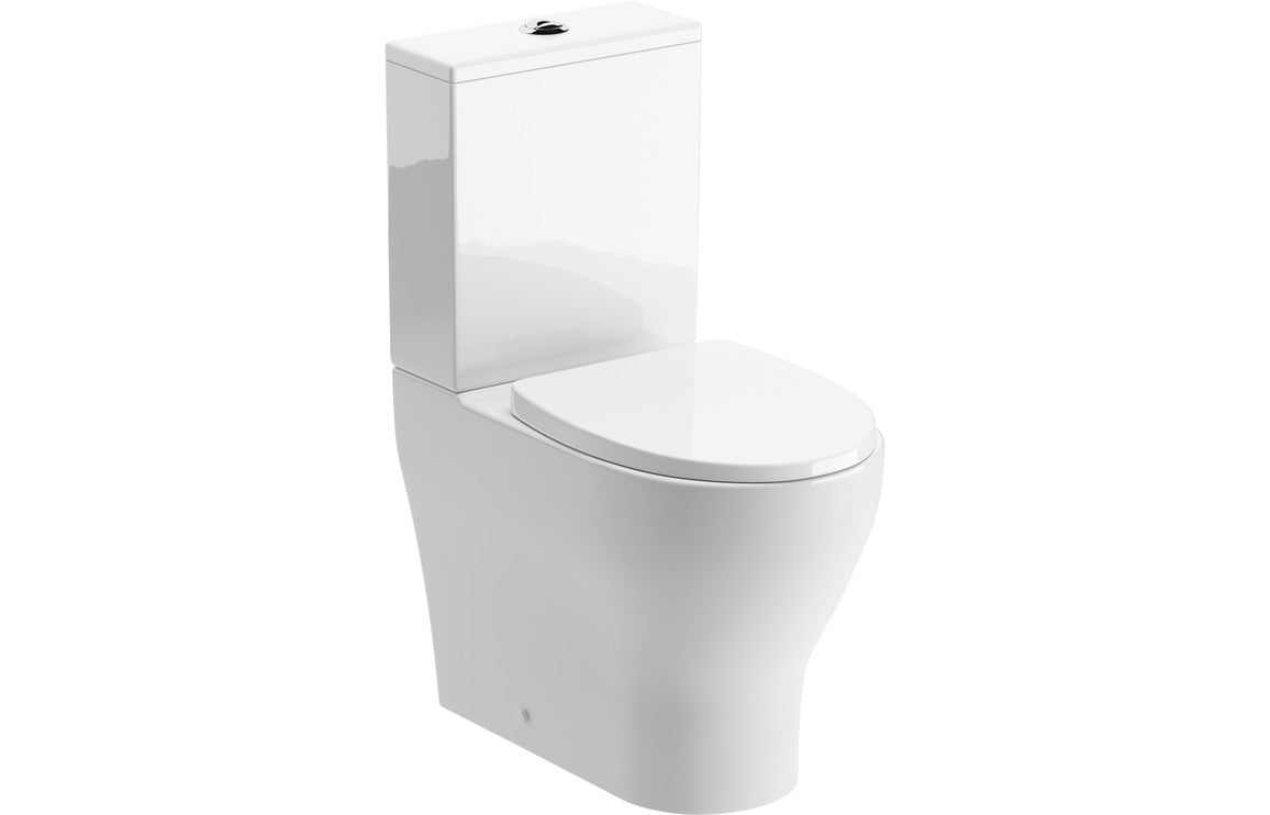 Adour Rimless Short Projection Close Coupled Fully Shrouded WC &amp; Soft Close Seat