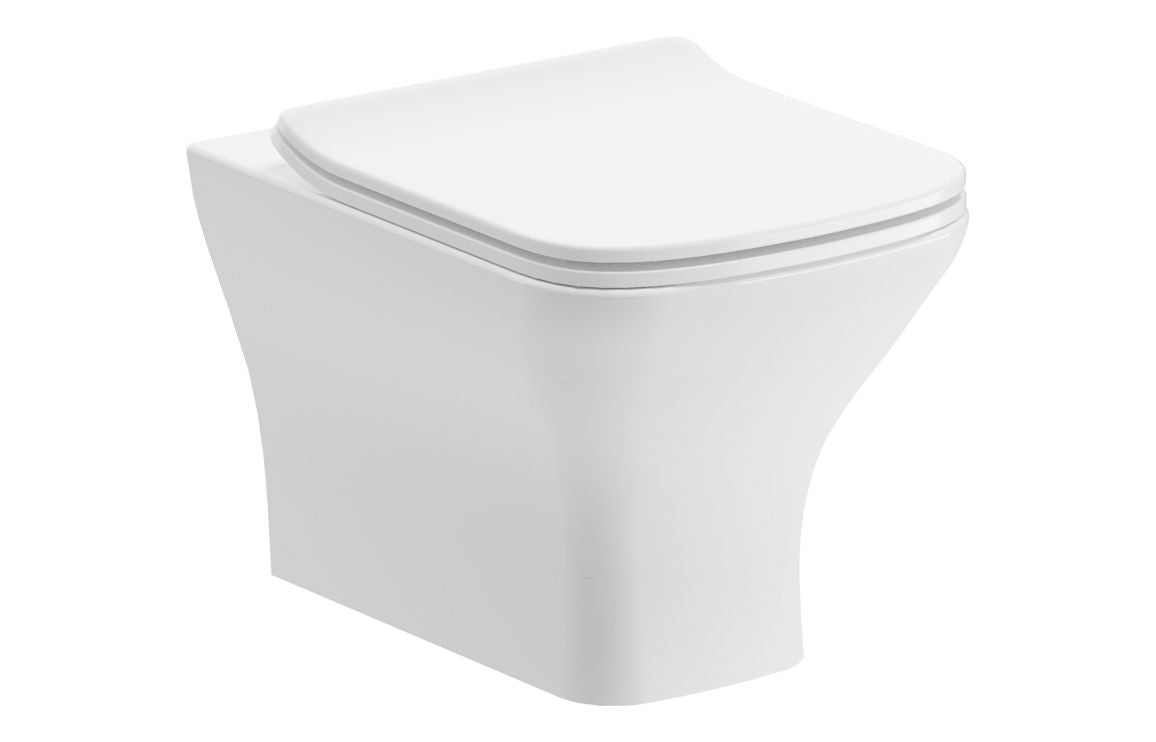 Kasai Rimless Comfort Height Back To Wall WC &amp; Slim Soft Close Seat