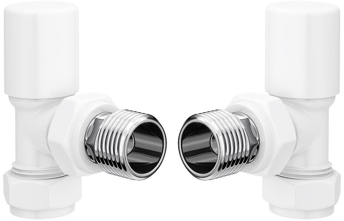 Patterned White Radiator Valves - Angled