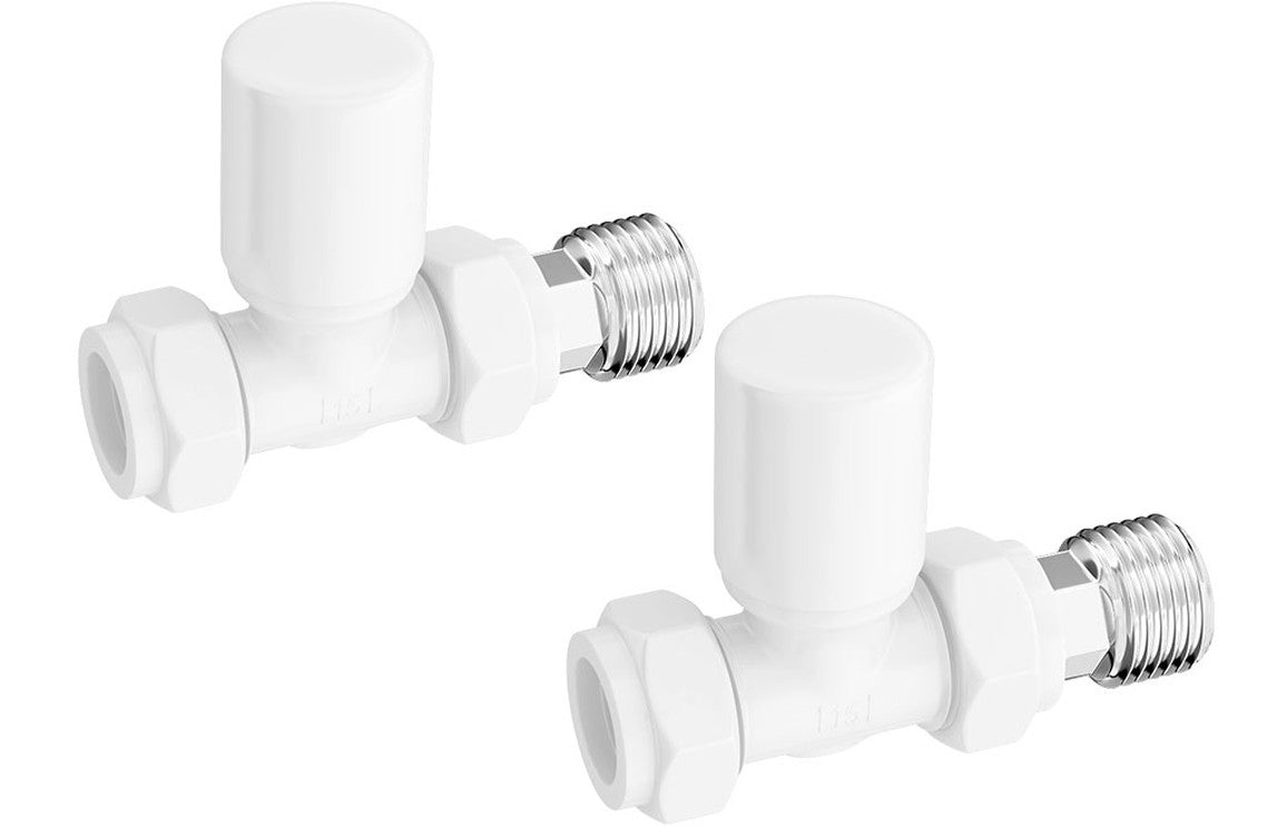 Patterned White Radiator Valves - Straight