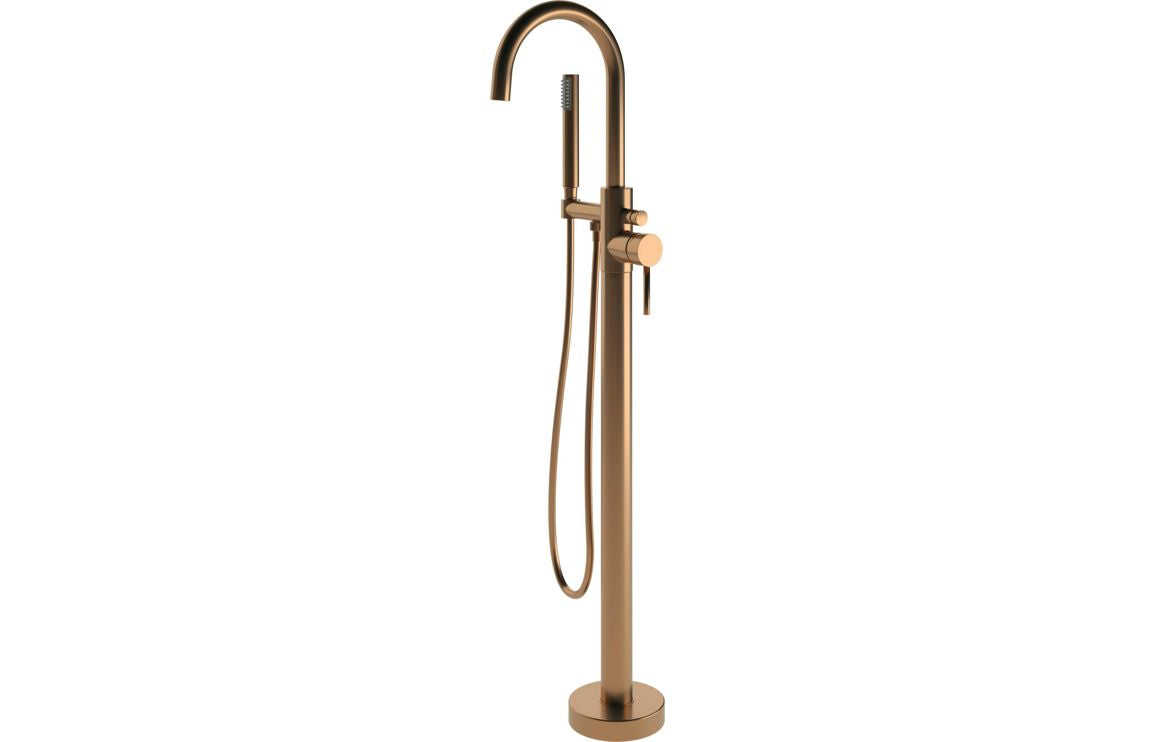 Tarim Floor Standing Bath/Shower Mixer - Brushed Bronze