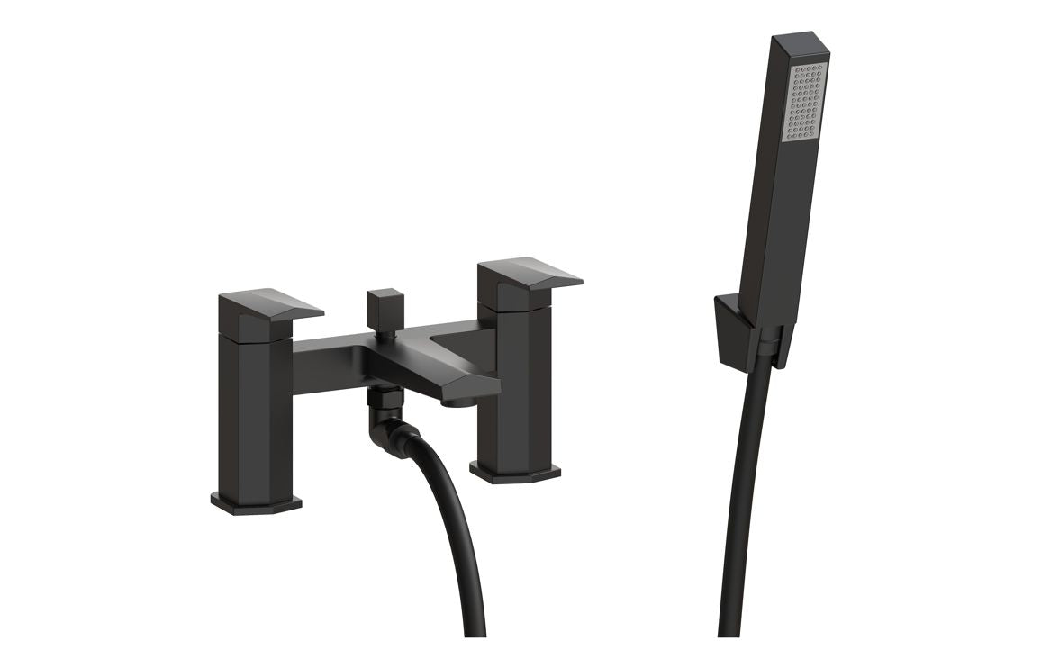 Purus Bath/Shower Mixer &amp; Bracket - Matt Black