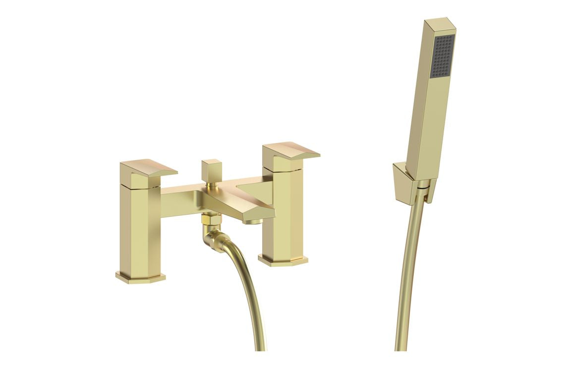 Purus Bath/Shower Mixer &amp; Bracket - Brass