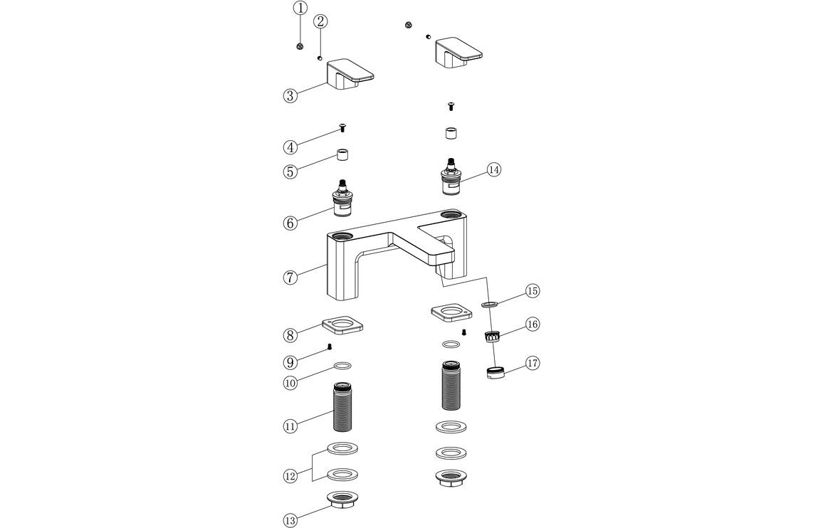 Cavalla Bath Filler - Chrome