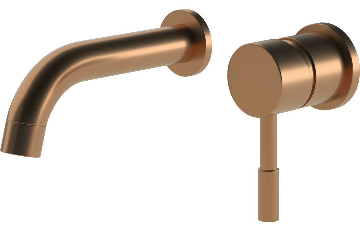 Tarim Wall Mounted Basin Mixer - Brushed Bronze