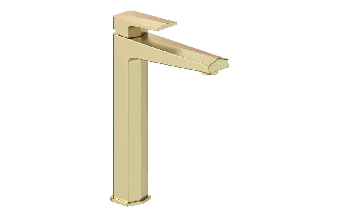 Purus Tall Basin Mixer - Brass