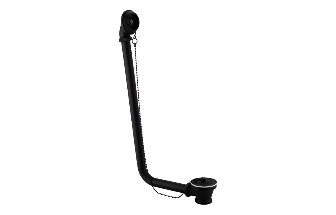 Exposed Bath Plug &amp; Chain Waste - Matt Black