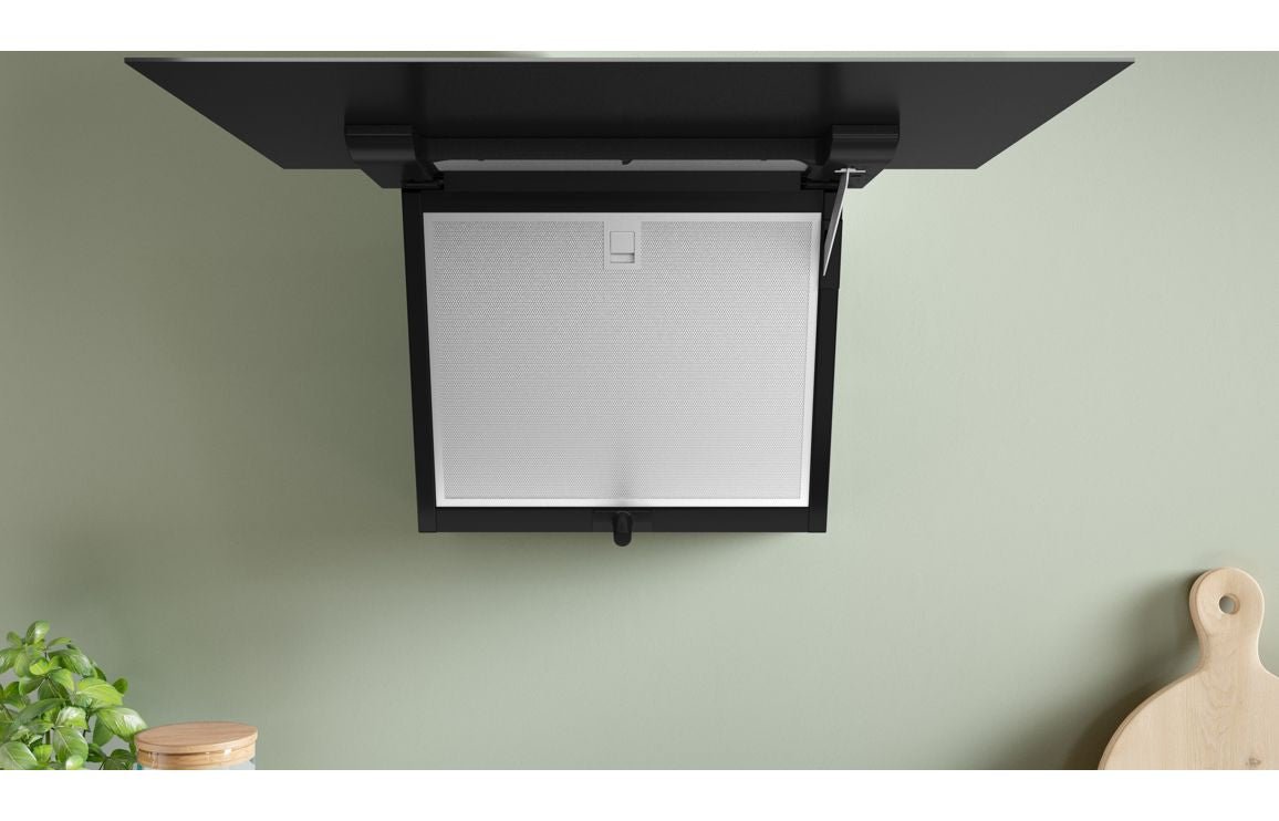 Bosch Series 4 DWK67FN60B 60cm Angled Chimney Hood - Black Glass