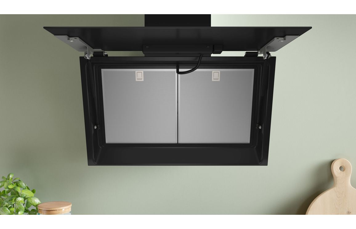 Bosch Series 6 DWK81AN60B 80cm Angled Chimney Hood - Black Glass