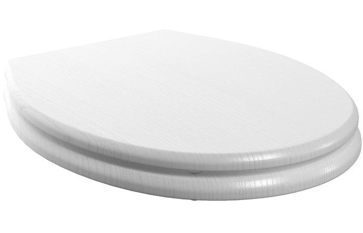 Komoe Soft Close Toilet Seat - Satin White Wood Effect