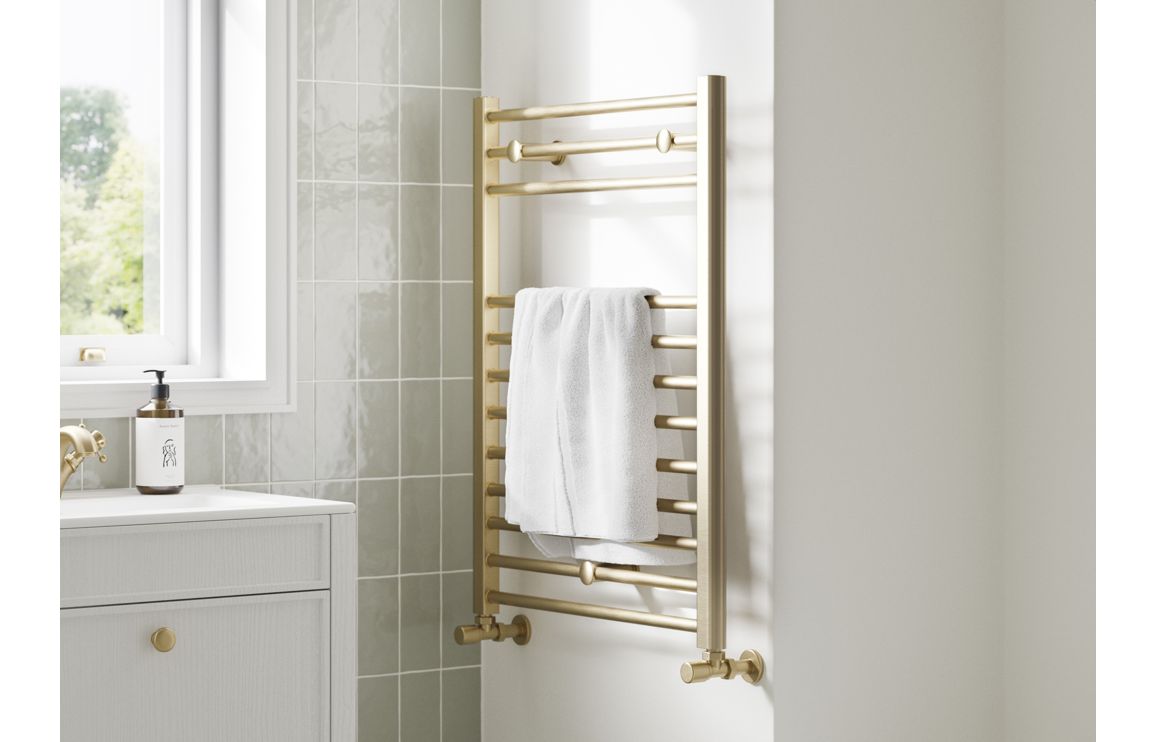 Monarda Straight 30mm Ladder Radiator (500x800x30mm) - Brushed Brass