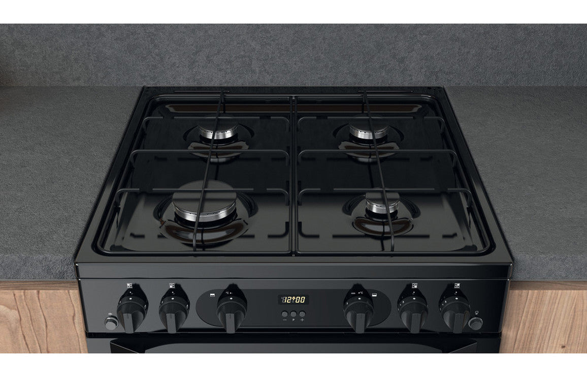 Hotpoint HDM67G0CMB/UK Gas Cooker - Black