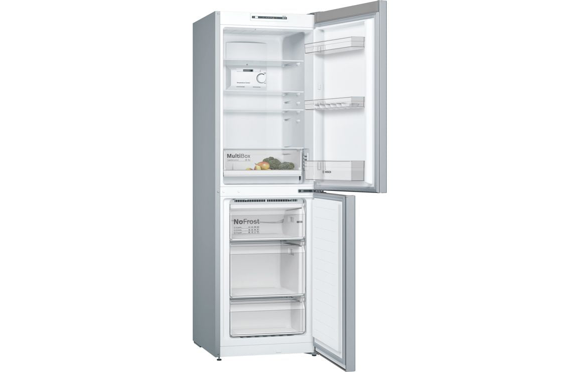 Bosch Series 2 KGN34NLEAG F/S No Frost 50/50 Fridge Freezer - Stainless Steel