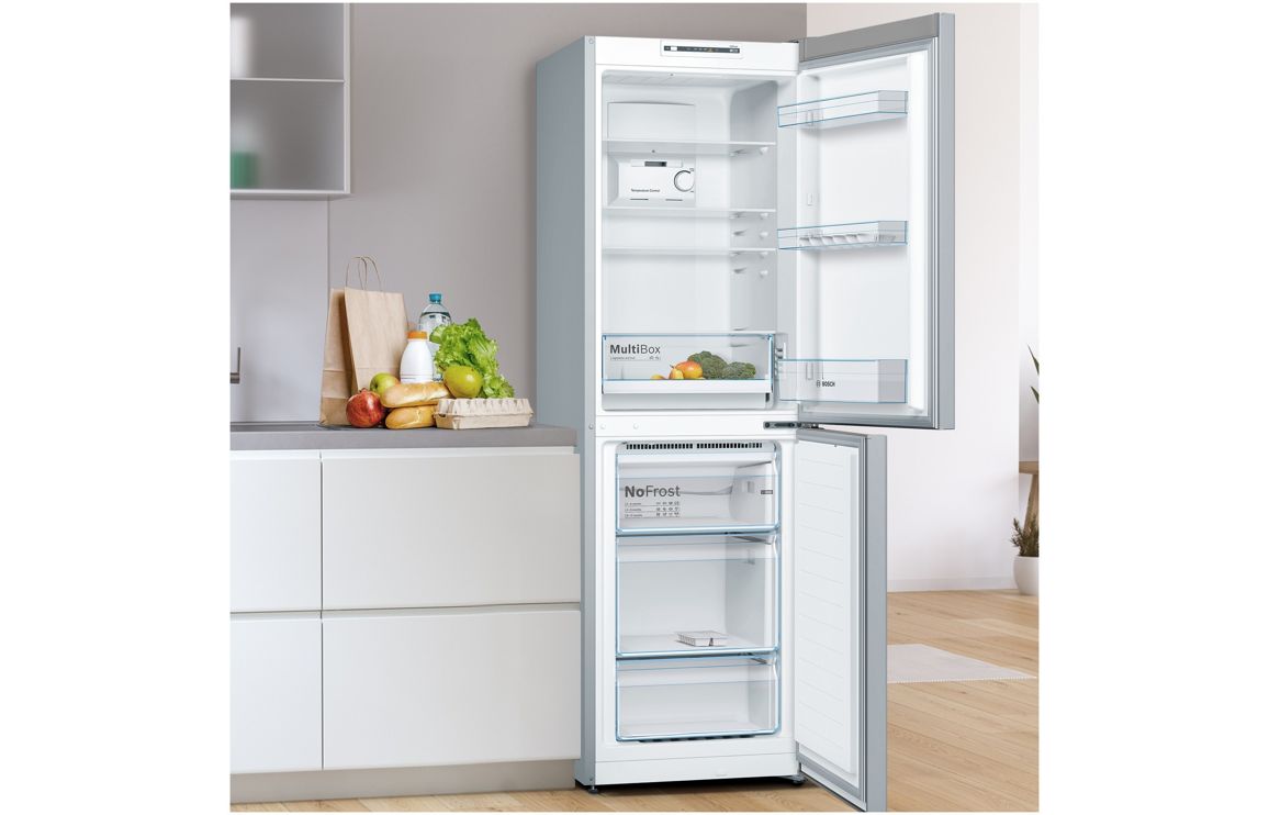 Bosch Series 2 KGN34NLEAG F/S No Frost 50/50 Fridge Freezer - Stainless Steel