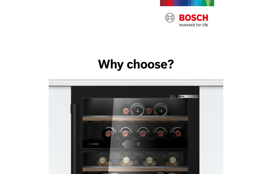 Bosch Series 6 KUW21AHG0G B/I Under Counter 60cm Wine Cooler - Black