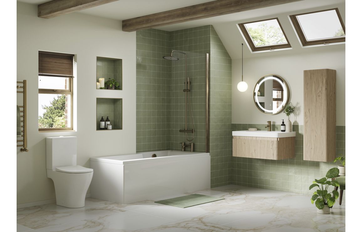 Ava 605mm Wall Hung 1 Drawer Basin Unit &amp; Basin - Textured Oak