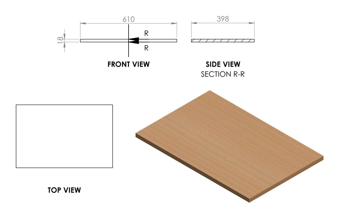 Calla 610mm Floor Standing 2 Drawer Basin Unit &amp; Maple Oak Effect Worktop - Matt Smoke Blue