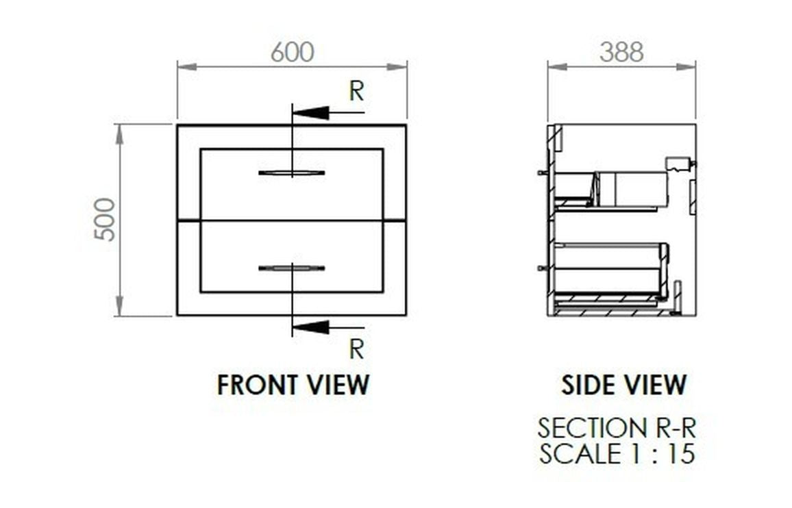 Amaya 615mm Wall Hung 2 Drawer Basin Unit &amp; Basin - Matt White