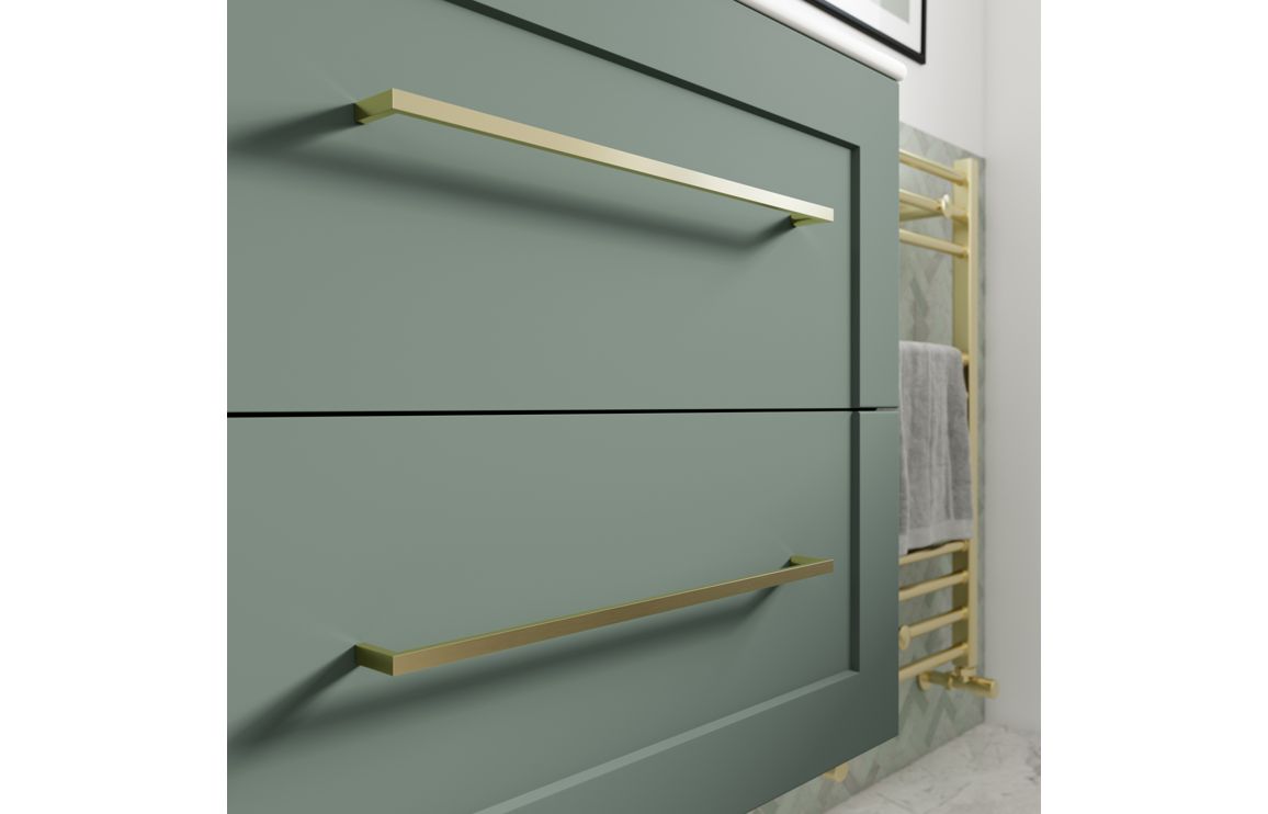 Amaya 615mm Wall Hung 2 Drawer Basin Unit &amp; Basin - Matt Reed Green