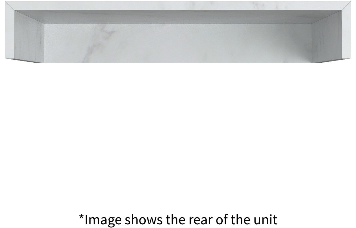 Tallula 800mm Wall Hung White Marble Basin Shelf &amp; Brushed Bronze Bottle Trap