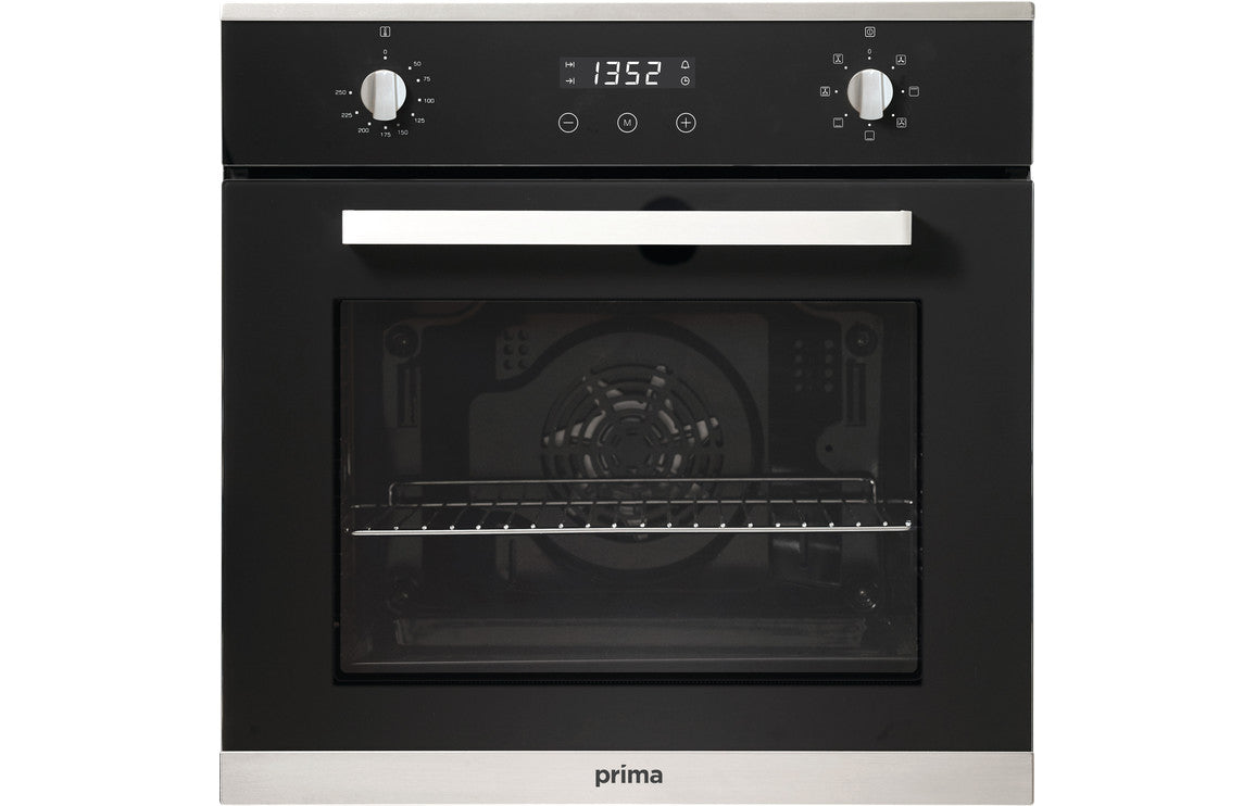 Prima+ PRSO106 Single Electric Fan Oven - Black &amp; Stainless Steel