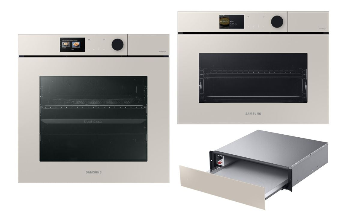 Samsung Oven Compact &amp; Warming Drawer Pack 3 - Satin Beige (NV7B7997AAA/U4 NQ5B7993AAA/U4 &amp; NL20B5100WA/EU)