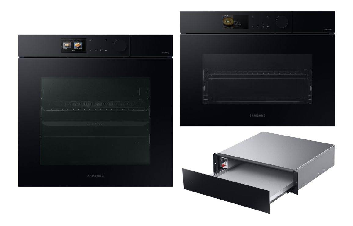 Samsung Oven Compact &amp; Warming Drawer Pack 4 - Black Glass (NV7B7997AAK/U4 NQ5B7993AAK/U4 &amp; NL20T8100WK/UR)