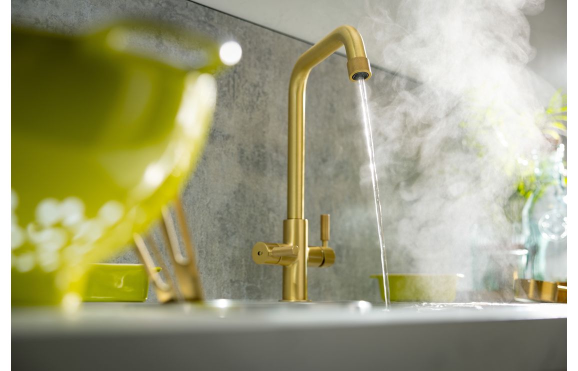 Abode Industria 3 IN 1 Monobloc Tap - Brushed Brass