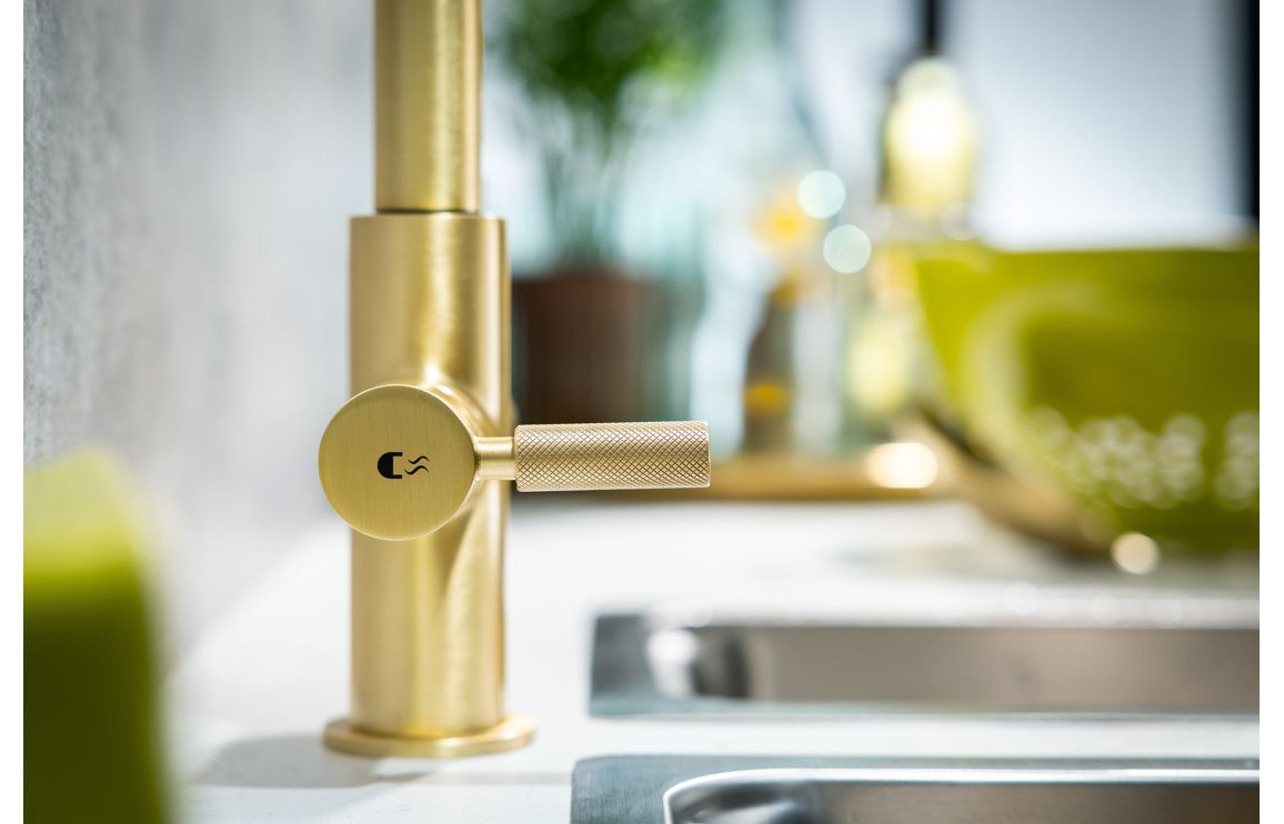 Abode Industria 3 IN 1 Monobloc Tap - Brushed Brass